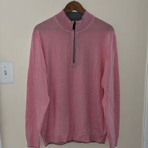 NWT merino wool Hart Schaffner Marx Pink Zip-Up Sweater